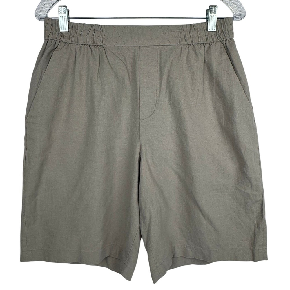 ZARA Women Beige High Wasted Waist Bermuda Cargo Shorts Pull On Size Small